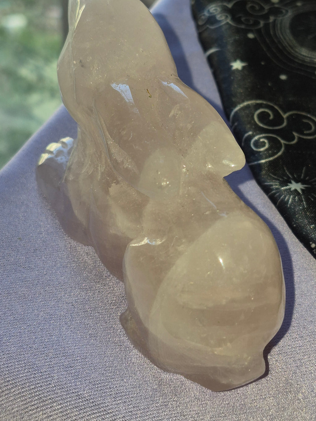 Rose Quartz Hand Carved Rabbit