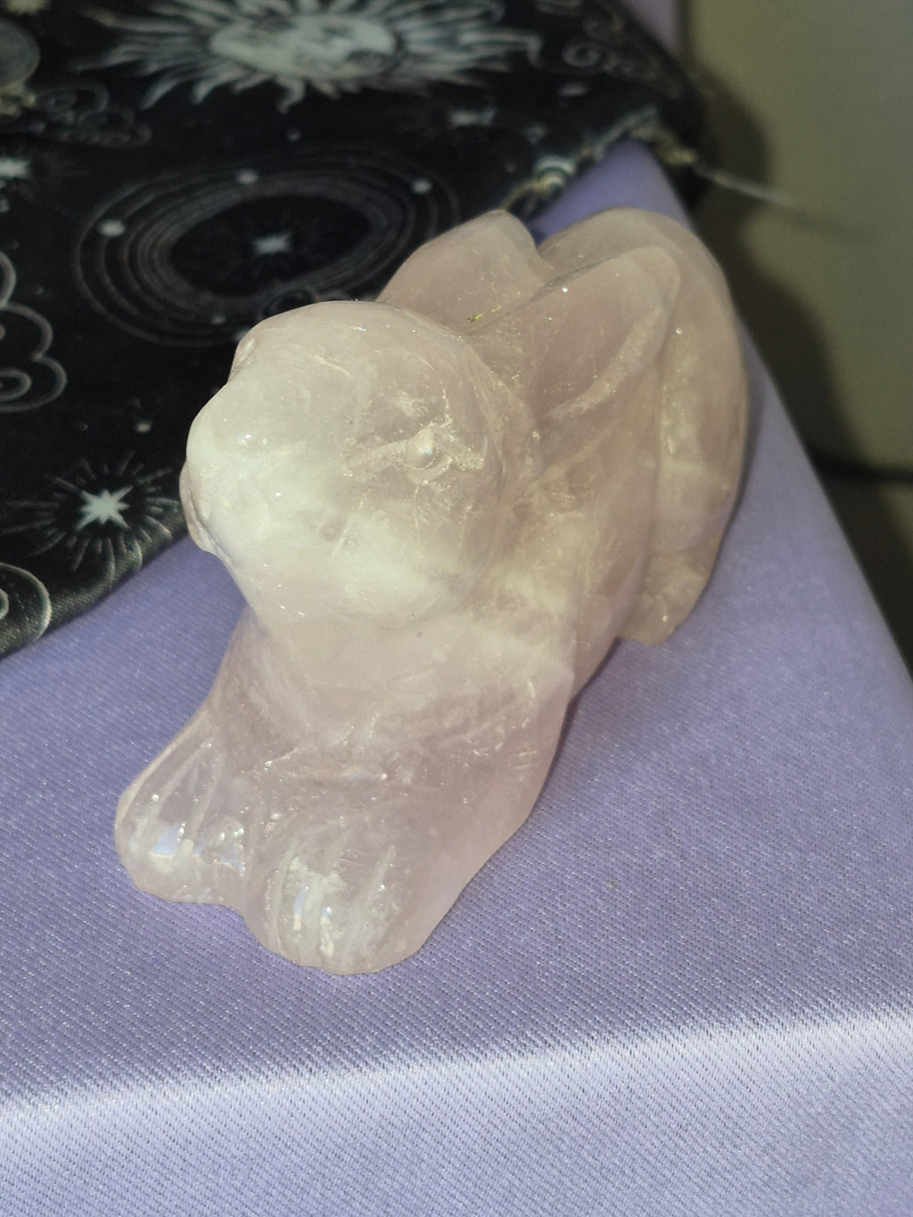Rose Quartz Hand Carved Rabbit