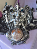 Baphomet Sphere Holder with Fire Quartz Sphere