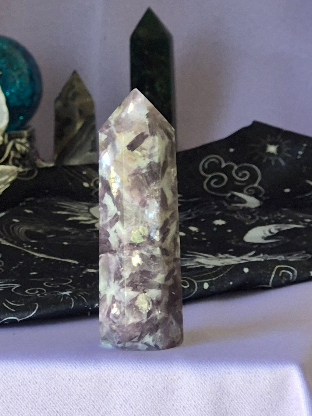 Lepidolite Crystal Tower