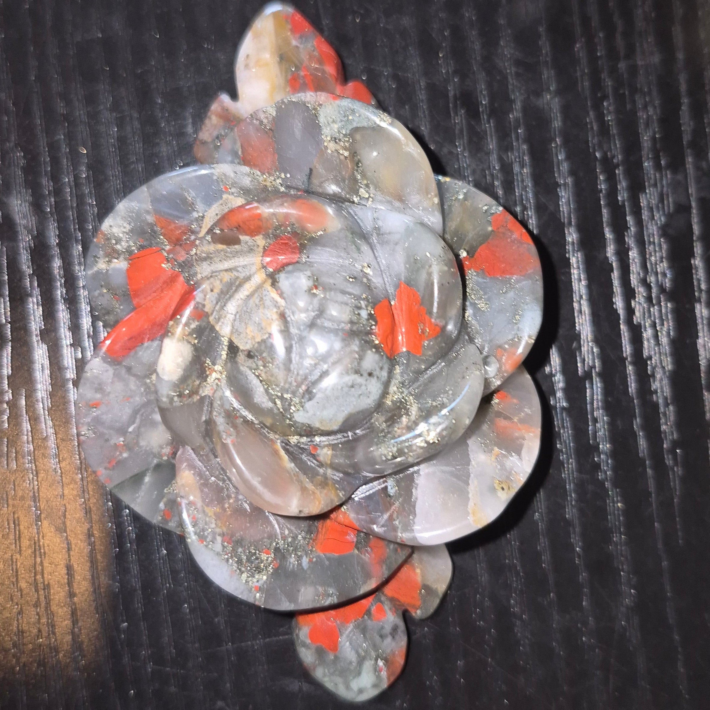 African Bloodstone Crystal Hand Carved Rose