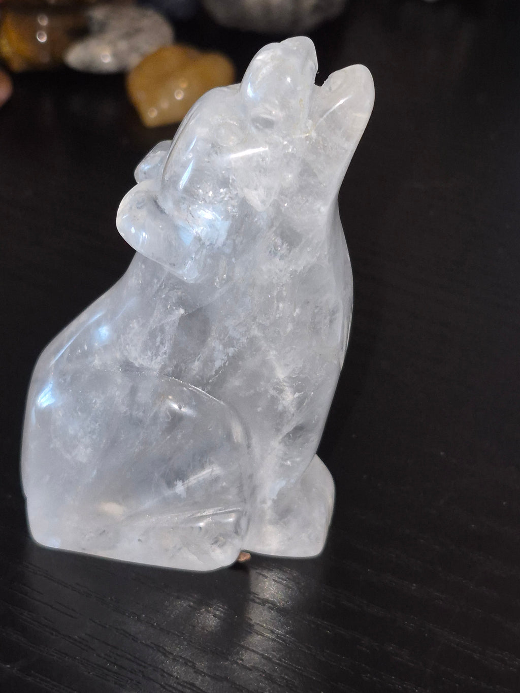 Clear Quartz Crystal Hand Carved Wold