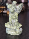 Green Jade Hand Carved Tinkerbell Crystal