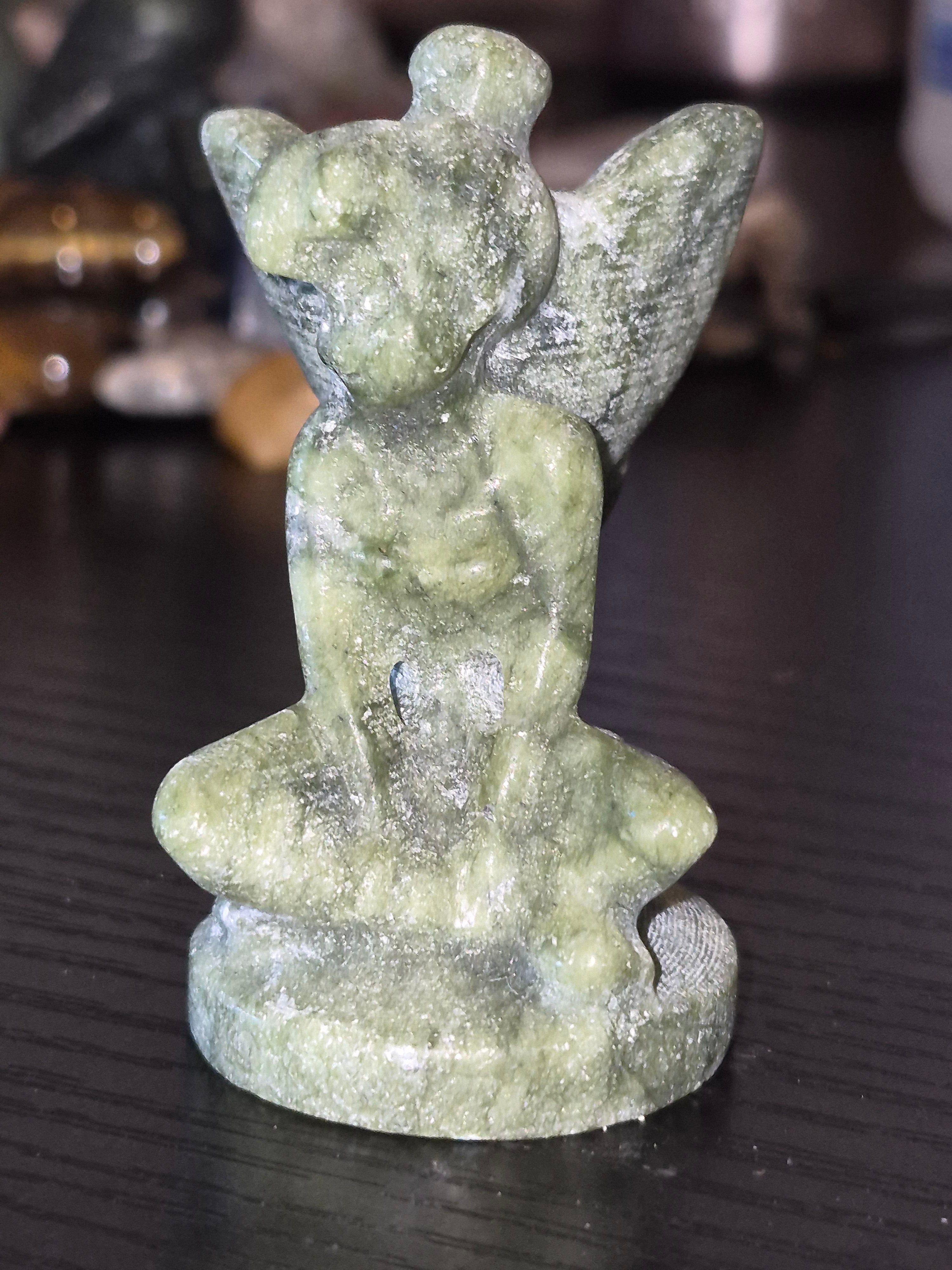 Green Jade Hand Carved Tinkerbell Crystal