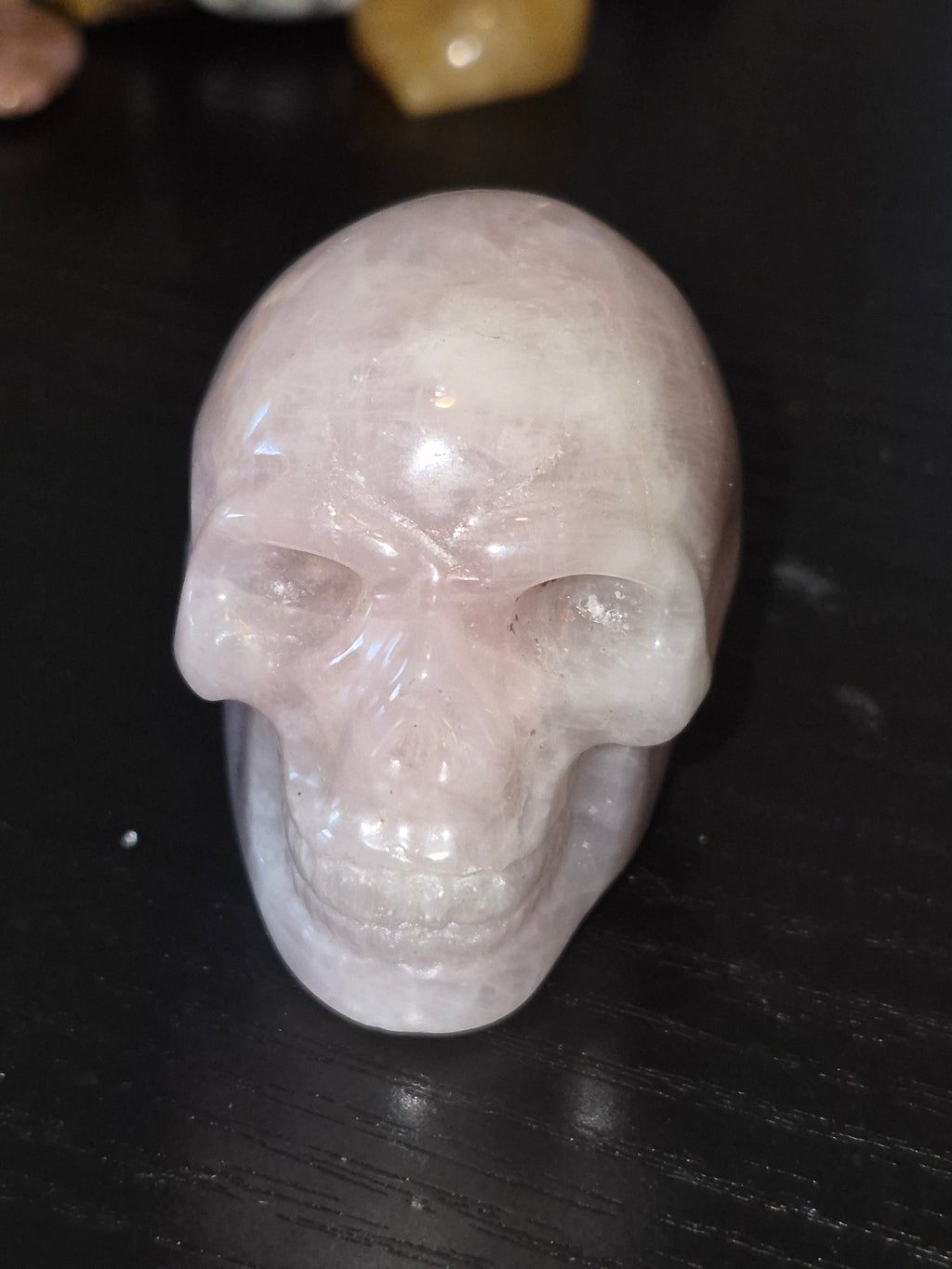 Rose Quartz Carved Skull