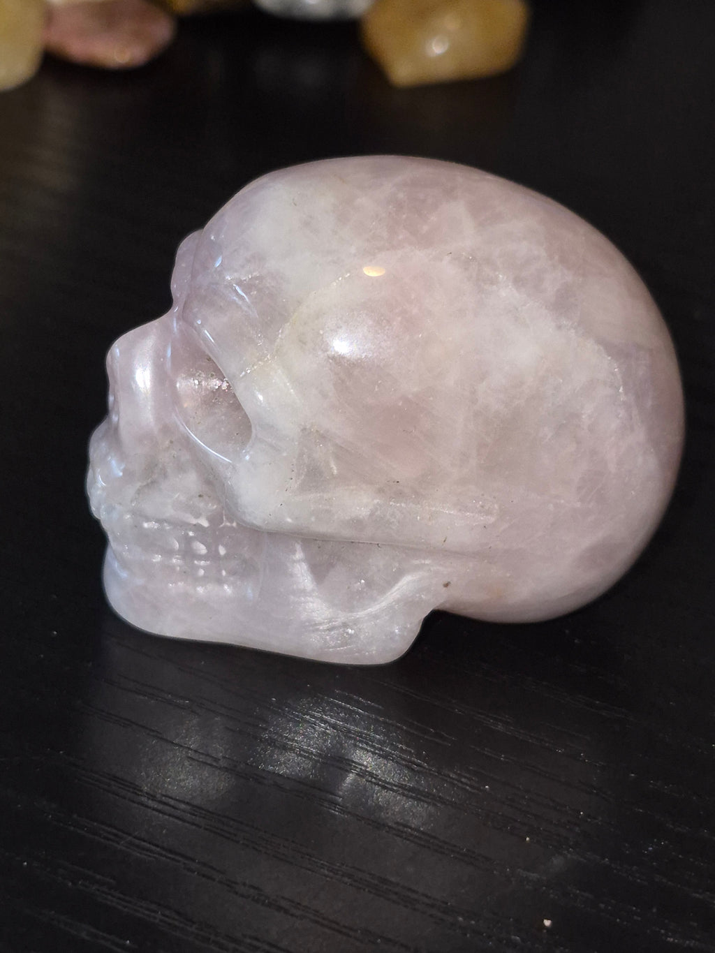 Rose Quartz Carved Skull