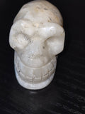 White Quartz Hand Carved Hongshan Skull