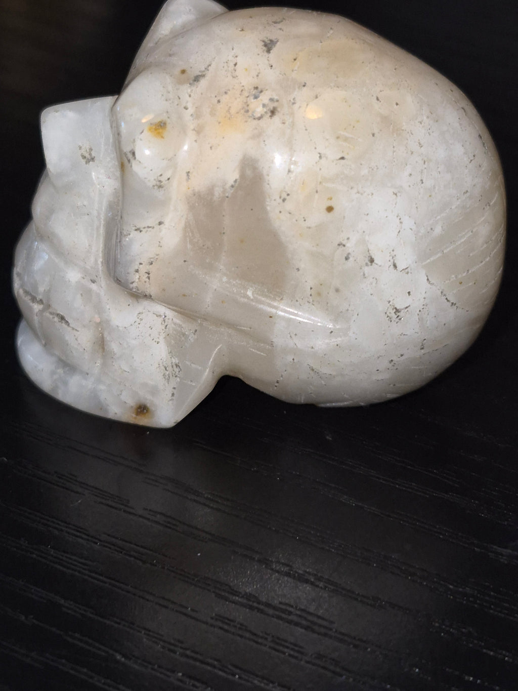 White Quartz Hand Carved Hongshan Skull