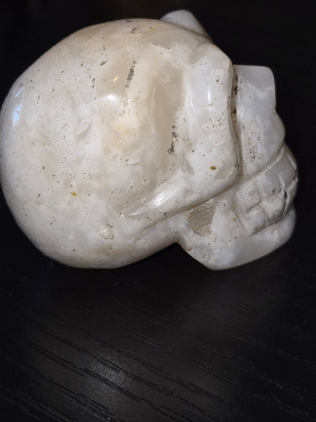 White Quartz Hand Carved Hongshan Skull