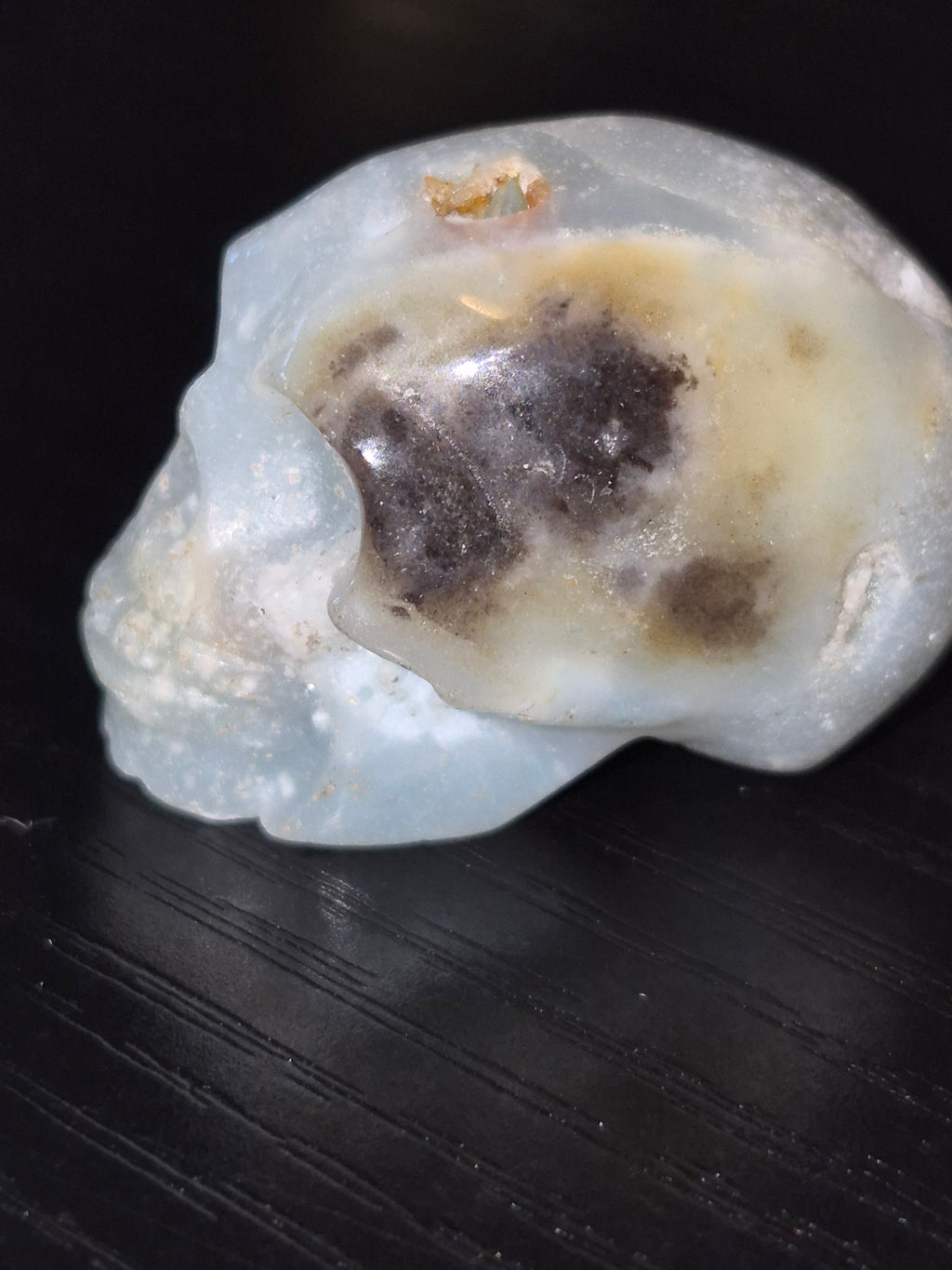 2 mini–Agate Crystal Carved Skulls