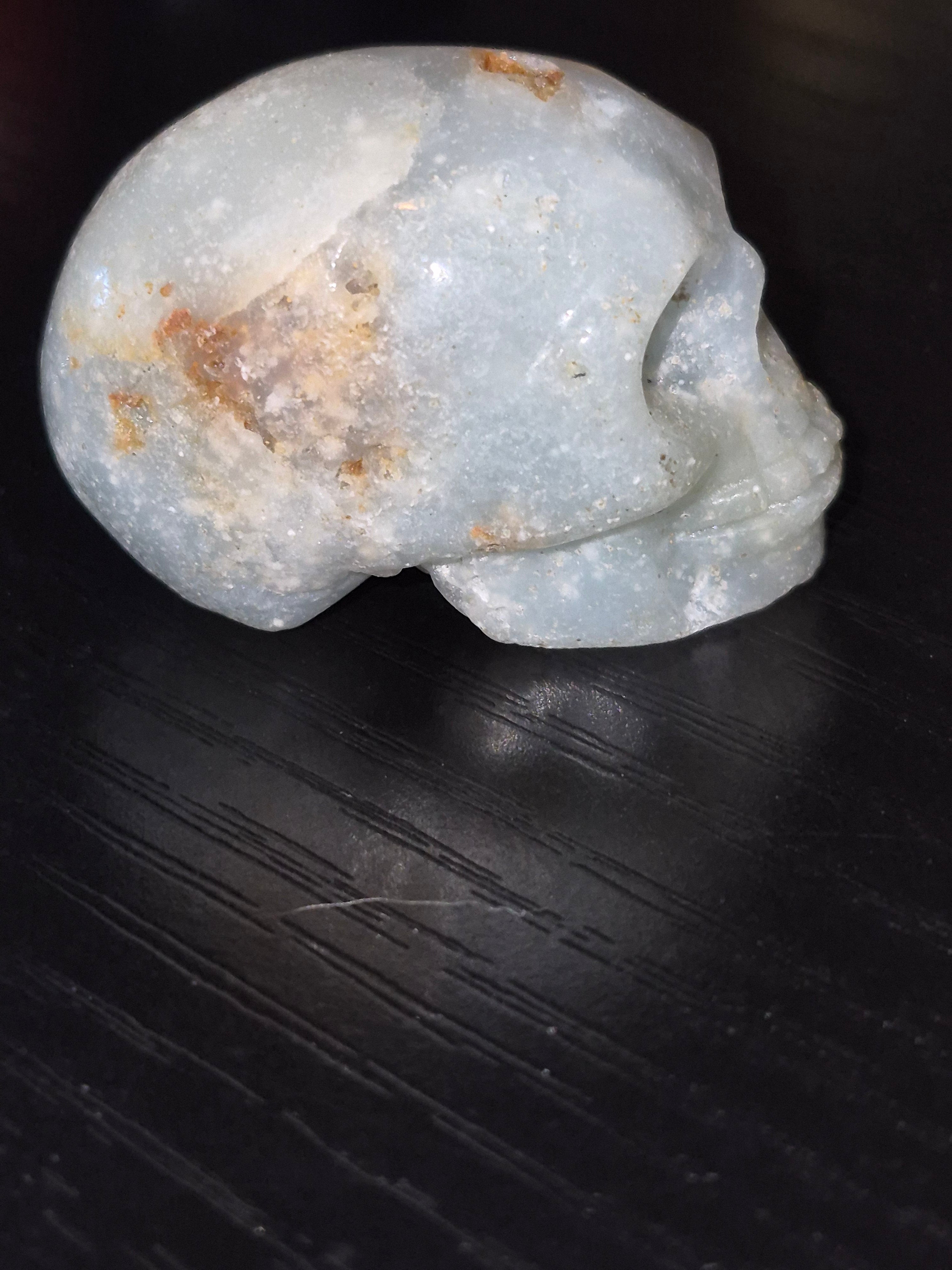 2 mini–Agate Crystal Carved Skulls