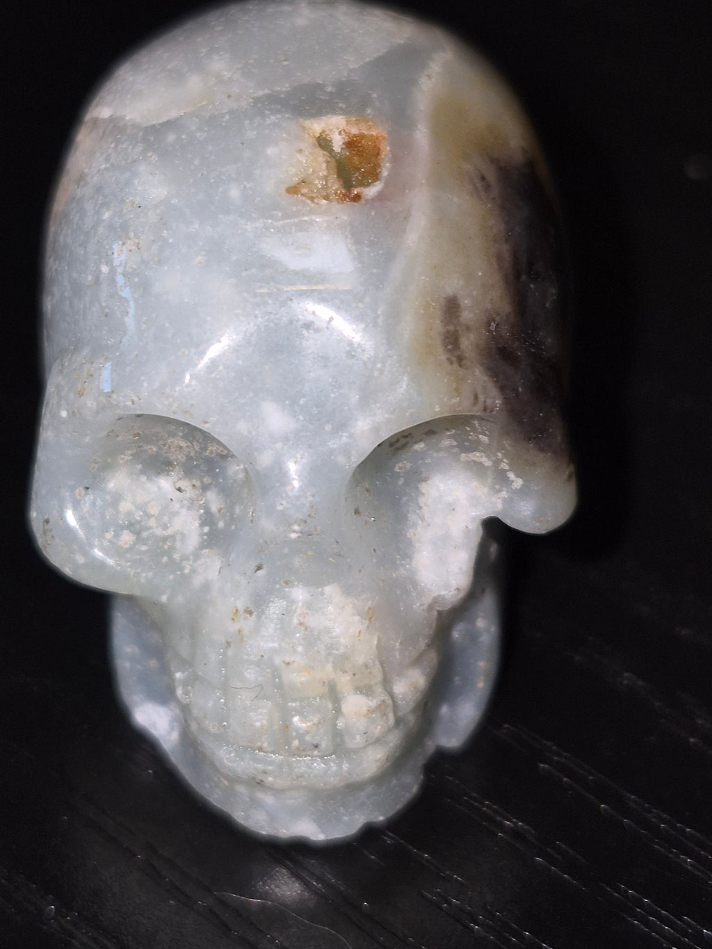 2 mini–Agate Crystal Carved Skulls