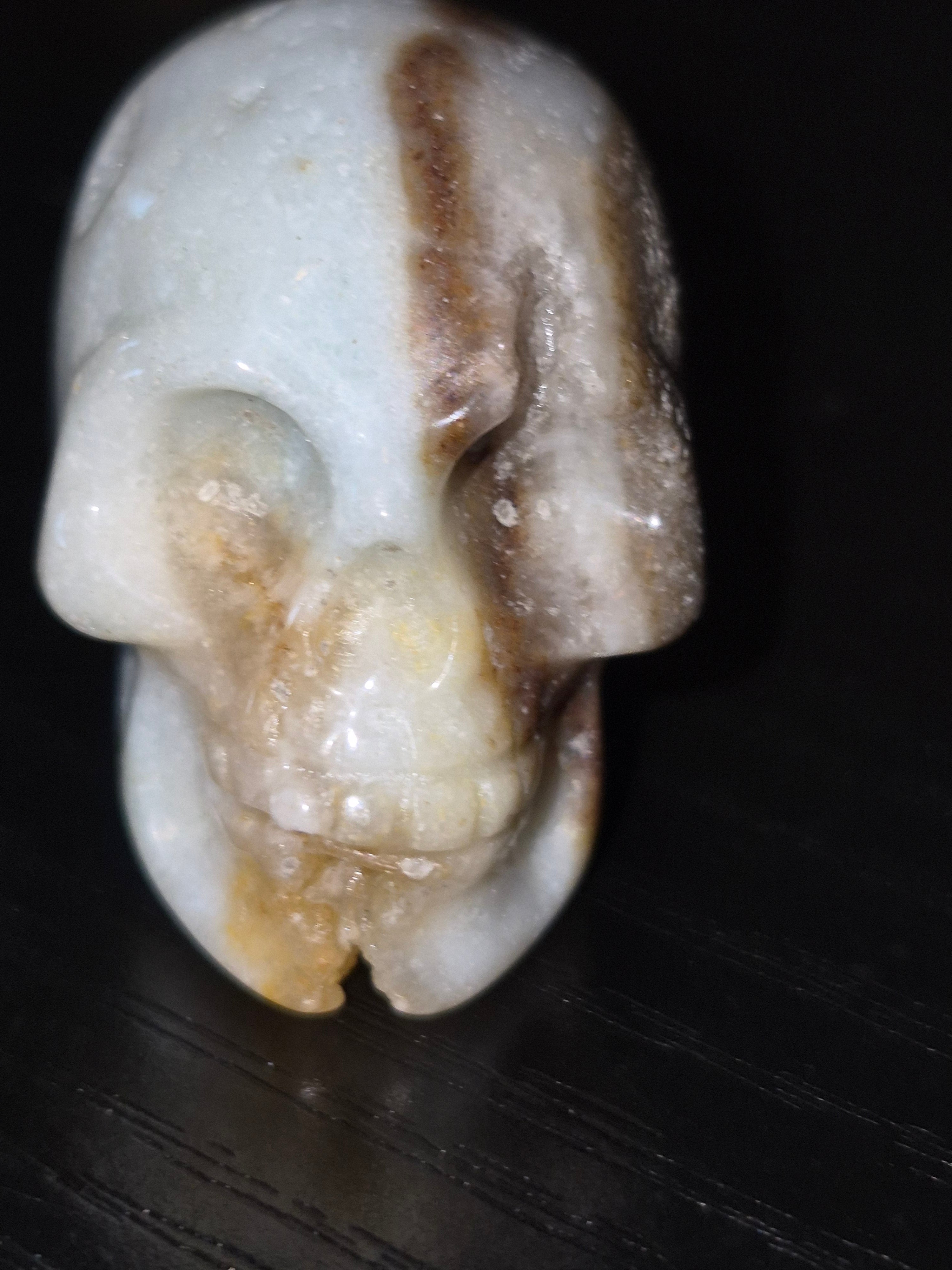 2 mini–Agate Crystal Carved Skulls
