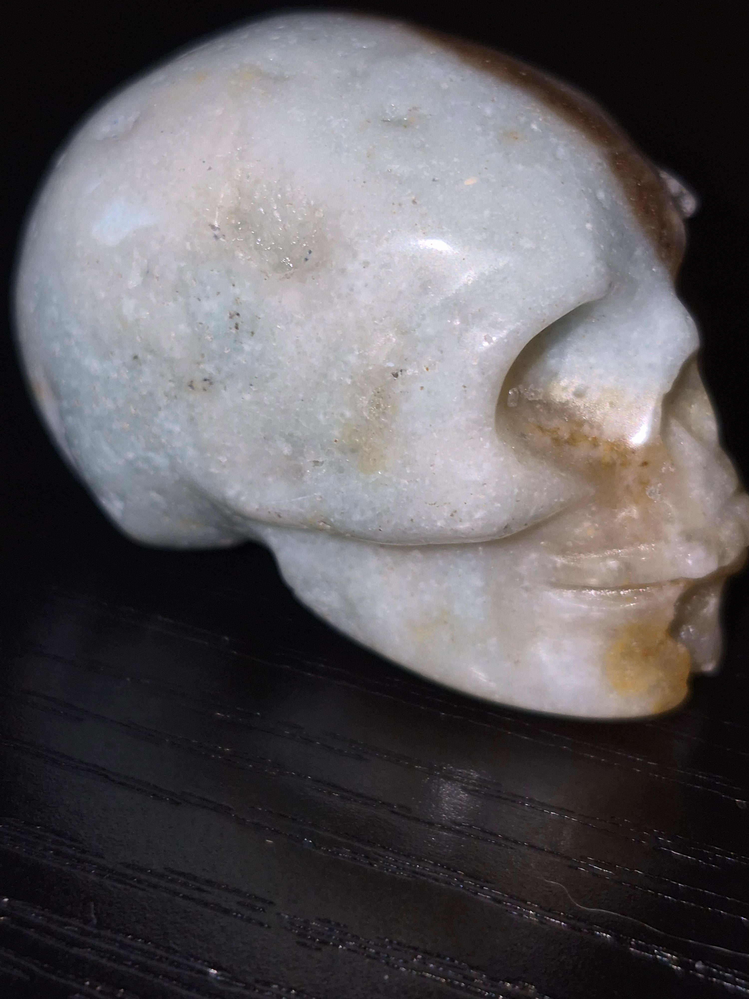 2 mini–Agate Crystal Carved Skulls