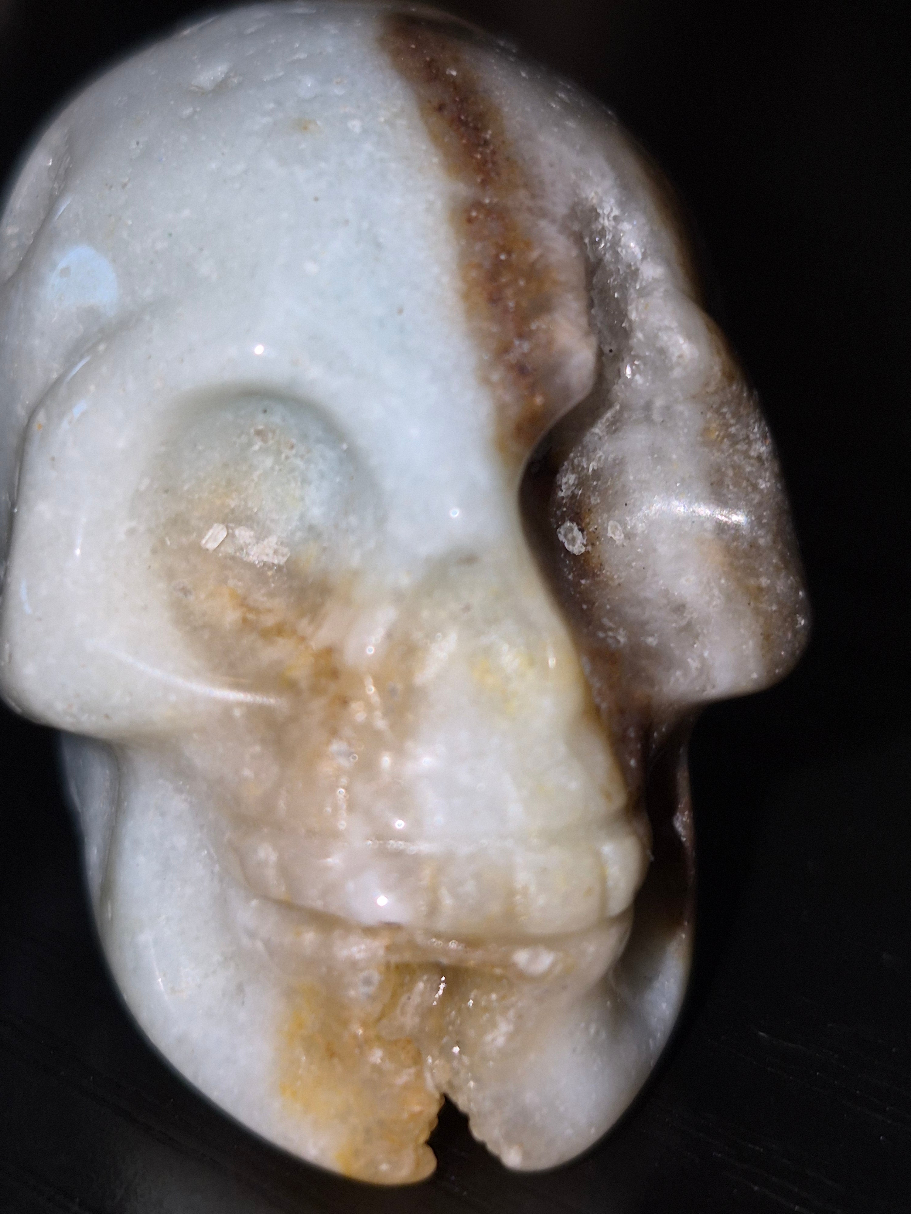 2 mini–Agate Crystal Carved Skulls