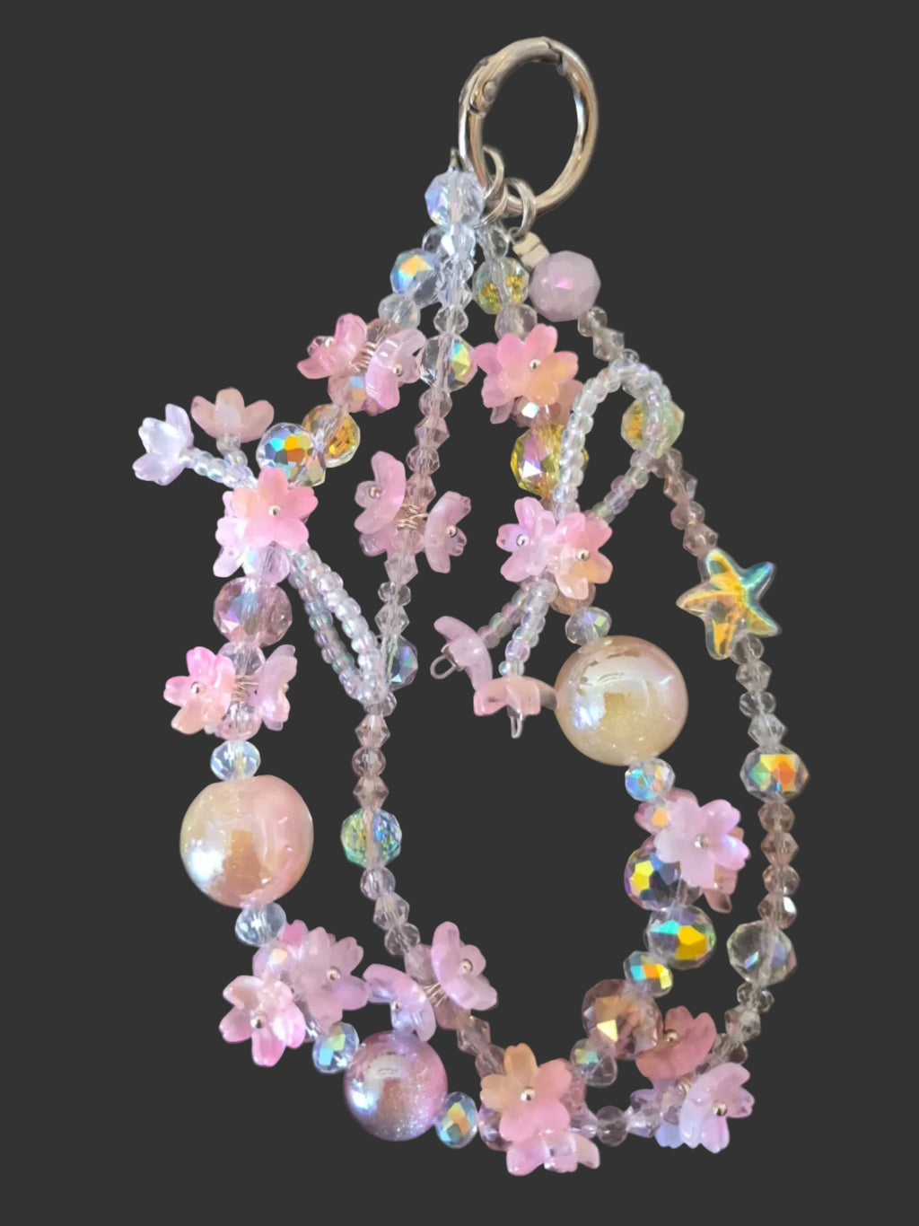 Small Pink Flower Charm