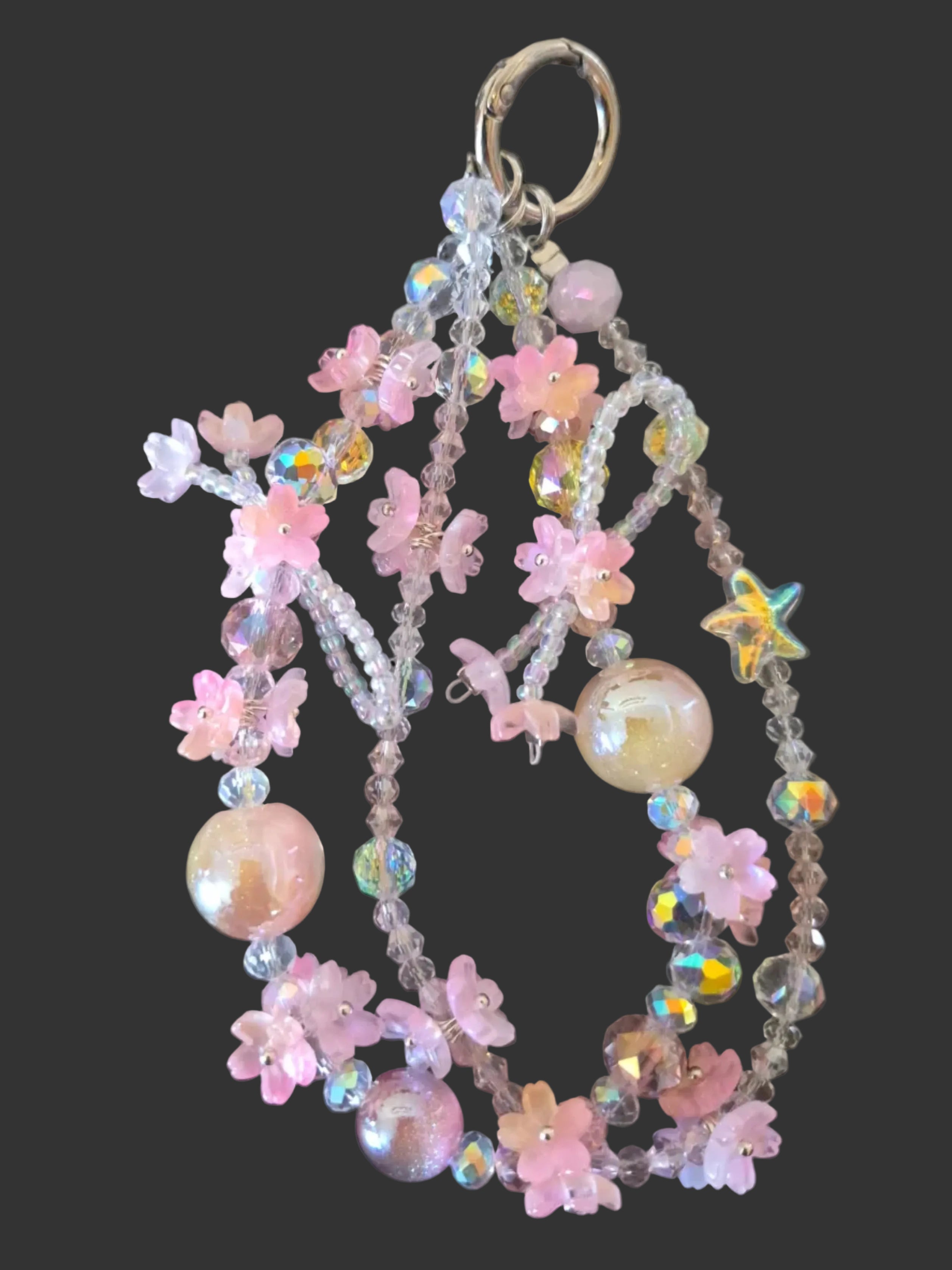 Small Pink Flower Charm