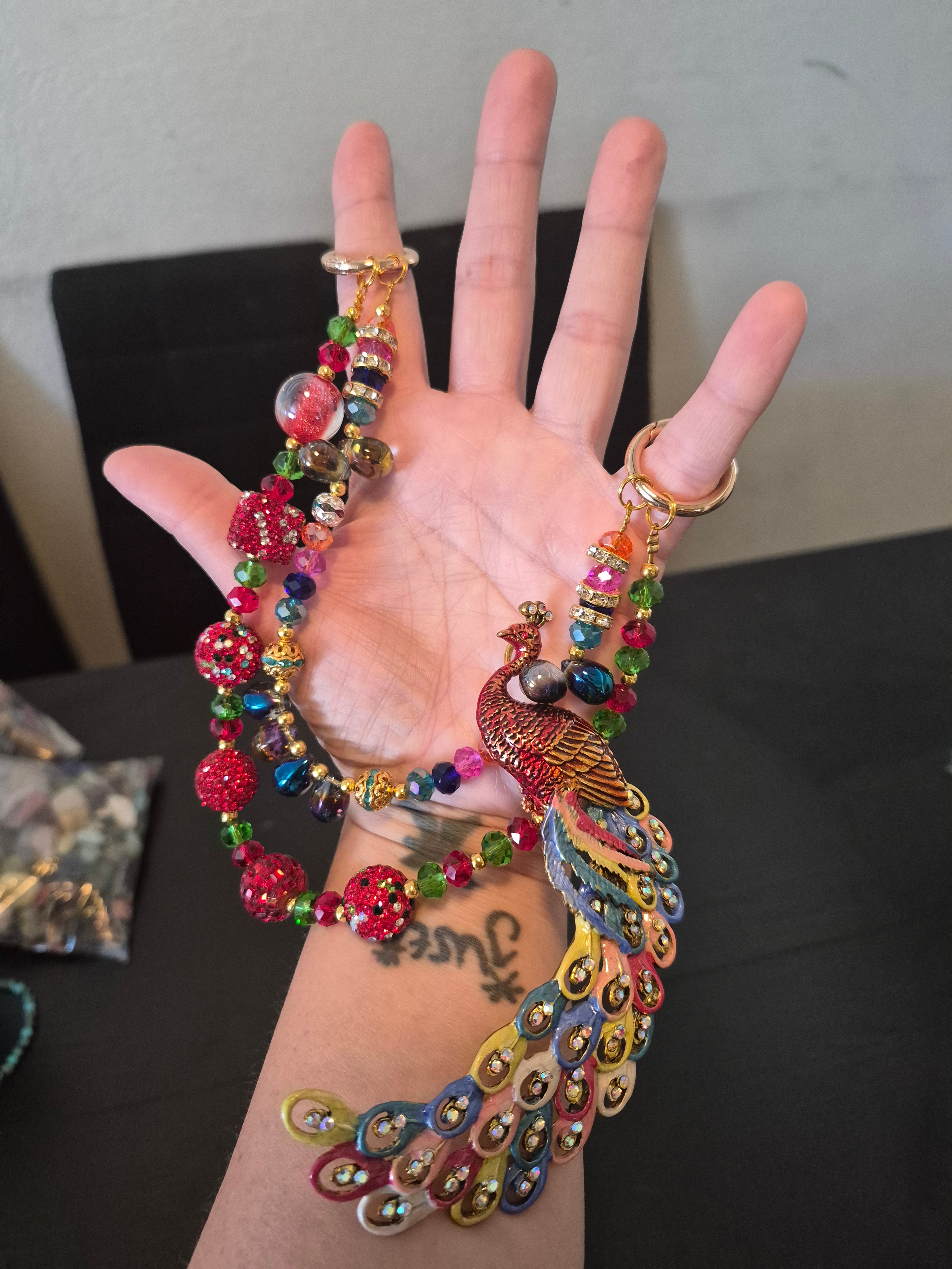 Large Peacock Charm
