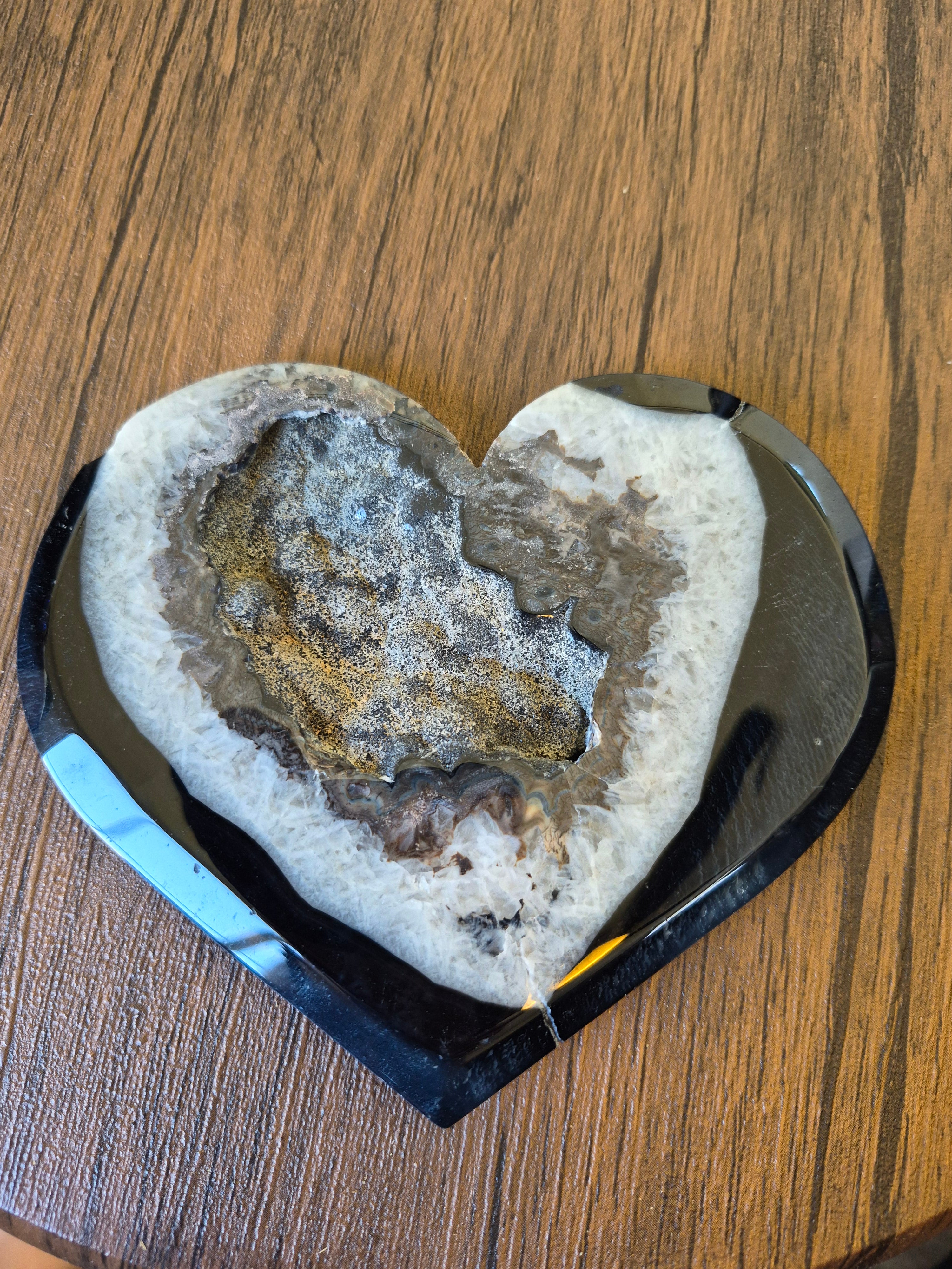 Black Agate Heart Geode