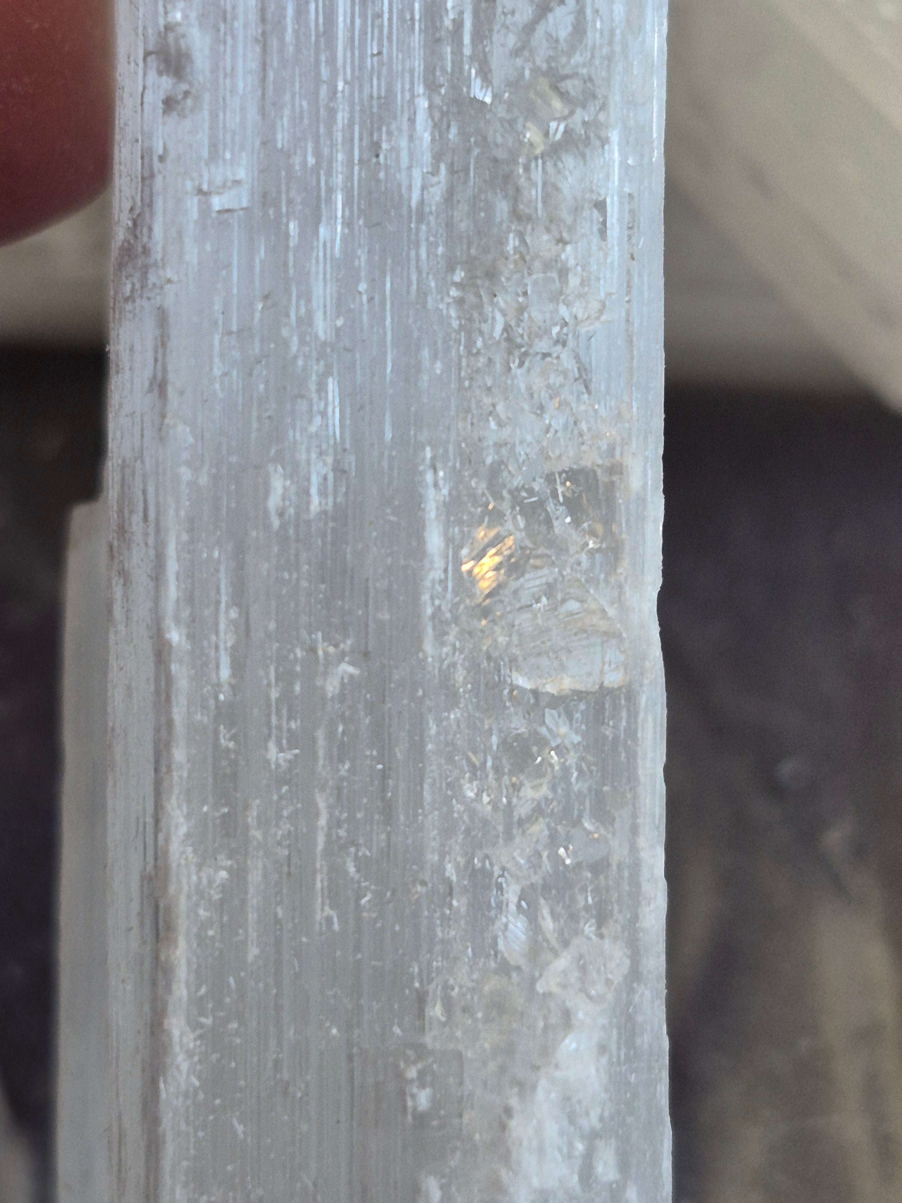 Selenite -Raw 4" Wand