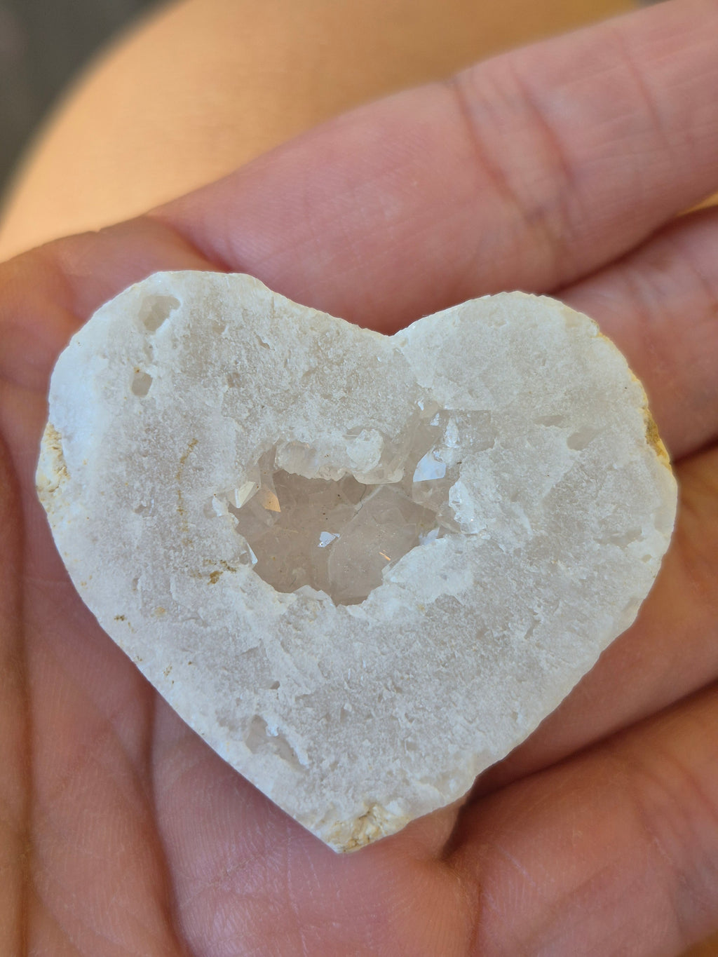 Small White Quartz Crystal Heart