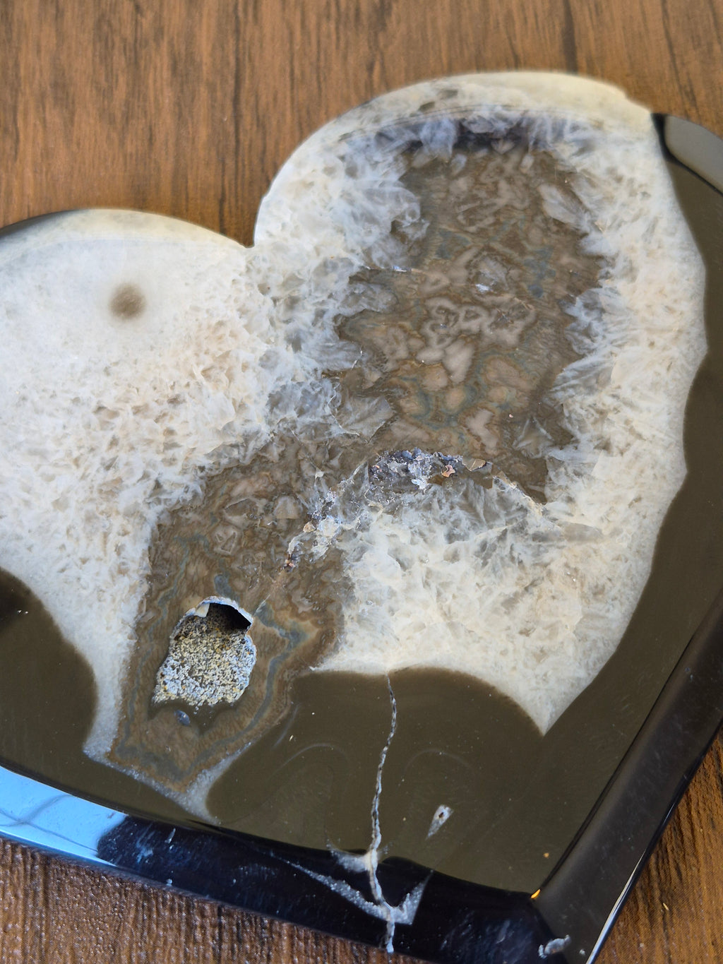 Black Agate Heart Geode