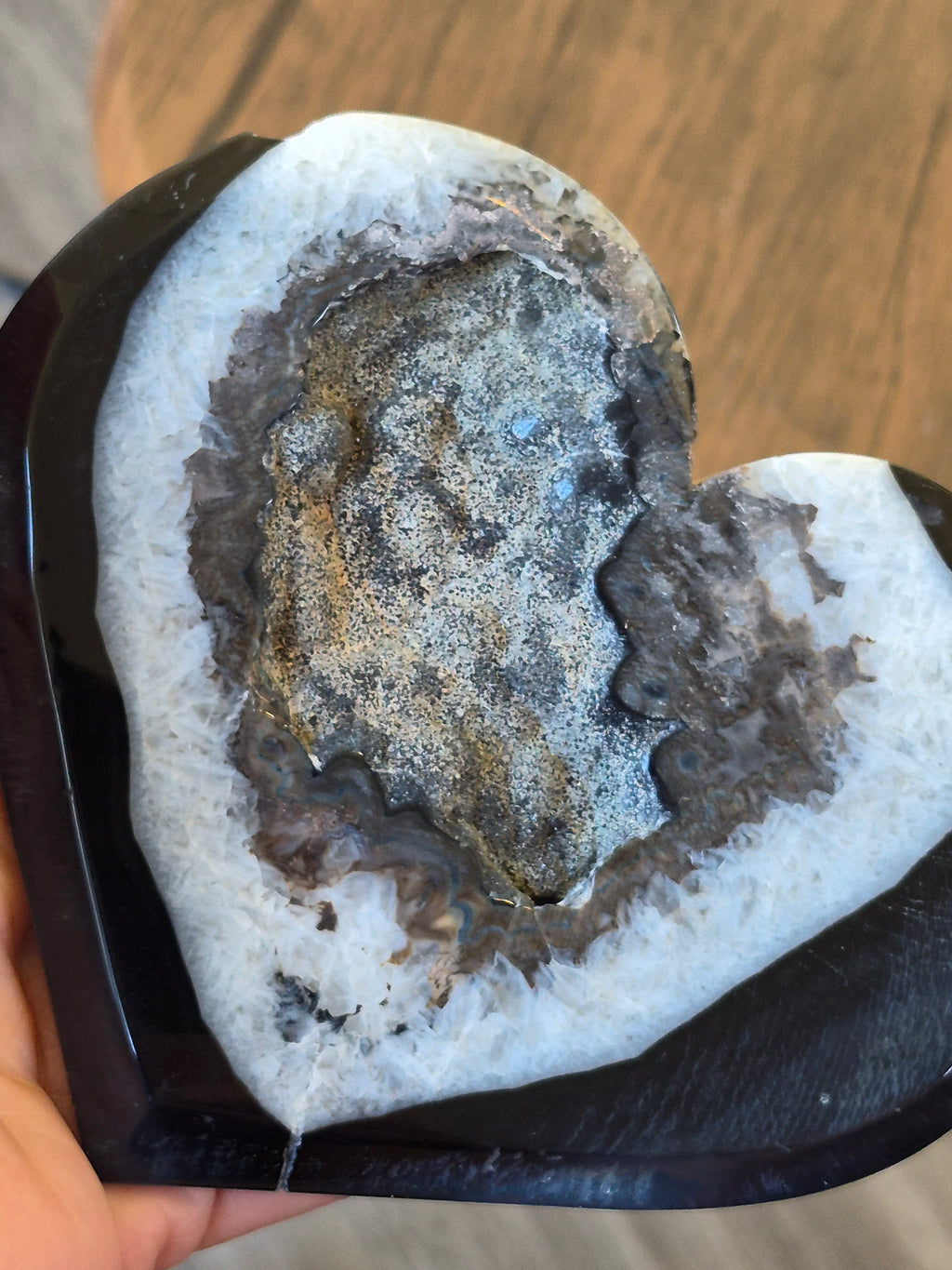 Black Agate Heart Geode